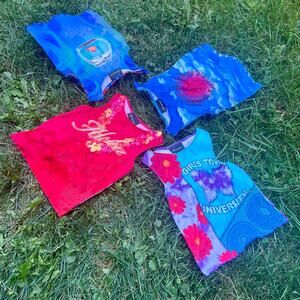 Vintage Y2K Girls Kids No Boundaries Tank Top Lot of 4 6/6x Funky Koi Floral Fun